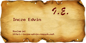Incze Edvin névjegykártya